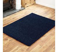Everest 5cm shaggy Rugs for living room thick pile modern rugs for bedroom, kitchen, hallway, runner, kids' room, small to Large fluffy carpet, Navy Blue 40x60cm small mat