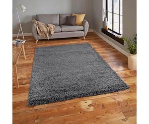 Everest 5cm shaggy Rugs for living room thick pile modern rugs for bedroom, kitchen, hallway, runner, kids' room, small to Large fluffy carpet, dark grey 40x60cm small mat