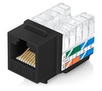 Everest 90° Angled RJ45 Cat6 Keystone Jacks 50-Pack in Black - Slim Profile Female RJ45 Connectors - Cat 6 Keystone Jack - Compatible with 90° Angled Speed Termination Tool - easyJACK (B094WB91H3)