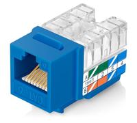 Everest 90° Angled RJ45 Cat6 Keystone Jacks 50-Pack in Blue - Slim Profile Female RJ45 Connectors - Cat 6 Keystone Jack - Compatible with 90° Angled Speed Termination Tool - easyJACK (B094WB91H3)