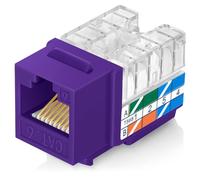 Everest 90 Degree RJ45 Cat6 Keystone Jacks Slim Profile 20-Pack Purple
