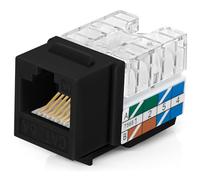 Everest 90 Degree RJ45 Cat6A Keystone Jacks Slim Profile 10-Pack Black