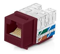 Everest 90 Degree RJ45 Cat6A Keystone Jacks Slim Profile 20-Pack Red
