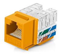 Everest 90 Degree RJ45 Cat6A Keystone Jacks Slim Profile 20-Pack Yellow