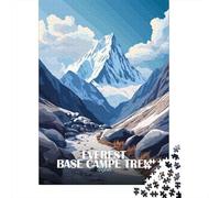 Everest Base Camp Trek Nepal 1000 Piece Jigsaw Puzzle, Famous Building Scenic Print, Interlocking Paper Pieces, Relaxing Challenge for Adults, 52x38cm/1000pcs