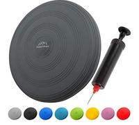 EVEREST FITNESS wobble cushion, air-filled, Ø 33 cm, air pump included | balance cushion, core stability disc, ball cushion, balance ball (dark grey)
