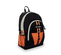 Everest Luggage Backpack with Dual Mesh Pocket, Orange/Gray/Black, Orange/Gray/Black, One Size