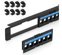 Everest Media Solutions 24 Port Keystone Patch Panel - Removable Inserts - Use with Slim Profile Keystones ONLY (Wider Jacks May not fit Side by Side)