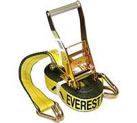Everest Premium Ratchet Tie Down - 1 PK - 2 IN - 27 FT - 3333 LBS Working Load - 10000 LBS Break Strength - Double J Hook - Cargo Straps Perfect for Moving Appliances, Lawn Equipment and Motorcycles