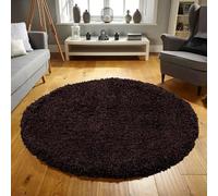 Everest Rugs for living room thick pile modern rugs for bedroom, kitchen, hallway runner, kids room small to Large fluffy.Quality Rug Chocolate Brown 110cm (3ft 7") Circle Rug