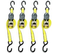 Everest S1043- Premium Ratchet Tie Down - 4 Pk - 1" x 15' - 500 lbs Working Load - 1500 lbs Break Strength