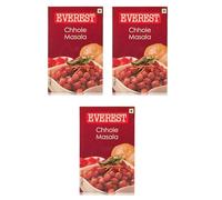 Everest Seasoning Spices Masala Powder - Curry Mix Masala Recipe Casserole Herbs - Aromatic & Enhances Flavor of Meal - Simplifies & Speeds Up Cooking Process (Pack of 3, Chole Masala 100g)