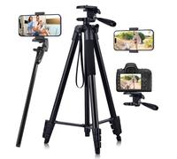 Everesta Phone Tripod, 63" Lightweight Aluminum Camera & Cell Phone Tripod for Travel & Vlogging