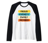 Everett Surname Proud Family Member Everett Raglan Baseball Tee