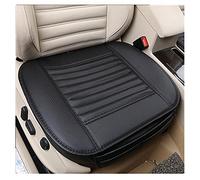 EverFablous Car Seat Cover, 2 PCS PU Leather Bamboo Charcoal Breathable Comfortable Car Seat Cushion Pad Mat Full Cover the Seat Edge for Auto Front Seat, Single Seat Without Backrest (Black-2 PCS)