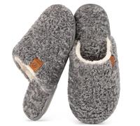 EverFoams Women's Cosy Shearling Memory Foam Slippers Light Grey, 5-6 UK