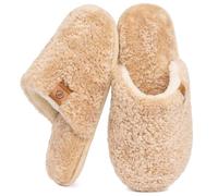 EverFoams Women's Cosy Shearling Memory Foam Slippers Sand, 3-4 UK