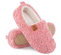 EverFoams Women's Fuzzy Full Slippers Soft Comfy Faux Shearling Memory Foam Indoor House Shoes, Pink, 9-10 UK