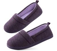 EverFoams Women's Lightweight Waffle Slippers with Memory Foam Indoor House Shoes Calm Orchid,6 UK