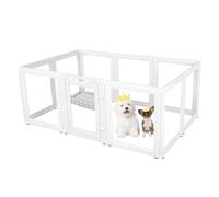 Everfront Clear Acrylic Plastic Dog Playpen Indoor,for Puppy Cat Bunny Pet Pen,Transparent Easy Assemble Foldable Whelping Box Crate Kennel Enclosure Fence for Small & Medium Dogs (60cm Height, 10PCS)