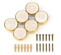 EVERGD 27mm Pure Copper Handle Shell Brass Gold Wardrobe Kitchen Cabinet Door Knobs Drawer Cupboard Hardware Pull Handle Clothes Coat Hook Modern Simple (6, Pearl Rainbow)
