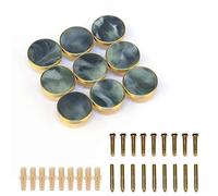 EVERGD 27mm Pure Copper Handle Shell Brass Gold Wardrobe Kitchen Cabinet Door Knobs Drawer Cupboard Hardware Pull Handle Clothes Coat Hook Modern Simple (9, Ink Green(32mm))
