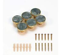 EVERGD 27mm Pure Copper Handle Shell Brass Gold Wardrobe Kitchen Cabinet Door Knobs Drawer Cupboard Hardware Pull Handle Clothes Coat Hook Modern Simple (6, Ink Green)