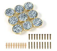EVERGD 27mm Pure Copper Handle Shell Brass Gold Wardrobe Kitchen Cabinet Door Knobs Drawer Cupboard Hardware Pull Handle Clothes Coat Hook Modern Simple (9, Grey& Silver)
