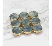 EVERGD 27mm Pure Copper Handle Shell Brass Gold Wardrobe Kitchen Cabinet Door Knobs Drawer Cupboard Hardware Pull Handle Clothes Coat Hook Modern Simple (9, Ink Green)