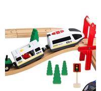 EVERGD Battery Powered Magnetic motorized toy train Set, Locomotive Train Toy for Toddlers Compatible with Most Major Brand Railway Tracks (White)