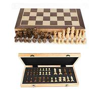 EVERGD Magnetic Wooden Chess Board Set Foldable Travel Chess Board Game Kid