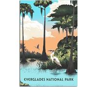 Everglades National Park Florida Vintage Travel Poster Retro Wall Art Canvas Poster Art Print Room Decor Home Decor Unframed 60x90cm