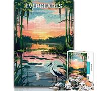 Everglades National Park Jigsaw Puzzles for Teenagers 1000 Jigsaws,Brain Intelligence Challenge Addictive Toys for Home Decoration 50x75cm