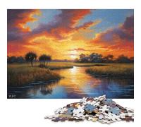 Everglades Sunset No2 Puzzles 500 Pieces Wooden Puzzles for Adults & Teenager Learning Educational Toys 500pcs (52x38cm)