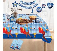 Everglit Happy Father's Day Table Cloth - 137×274CM Plastic Disposable Waterproof Super Dad Rectangle Table Cover Best Dad Themed Party Tablecloth I Love Dad Dinner Birthday Decorations (2 Pcs)