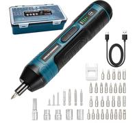 EVERGOODS 101PCS Electric Cordless Screwdriver 3.6V Rechargeable Lithium Ion Screwdriver Set with LED Light S2 Steel Bits Magnetizer Demagnetizer Tool Kit for Home Repair Electronics (Blue)