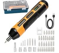 EVERGOODS 101PCS Electric Cordless Screwdriver 3.6V Rechargeable Lithium Ion Screwdriver Set with LED Light S2 Steel Bits Magnetizer Demagnetizer Tool Kit for Home Repair Electronics (Orange)