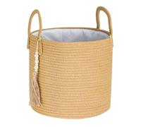 EVERGOODS 18L Foldable Laundry Basket, Wicker Storage Hamper with Sturdy Handles, Clothes Organizer Bin for Laundry, Blankets, Toys & Home Storage Brown 28 * 28 * 28CM