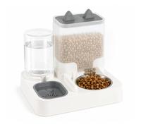 EVERGOODS 2-in-1 Automatic Pet Feeder and Water Dispenser for Cats & Small Dogs - Gravity Pet Feeder and Waterer Set with Food Hopper Water Reservoir, No Electricity Required Pet Feeding Station (L)