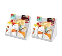 EVERGOODS 2PCS Cardboard Display Stand 38x22x20CM Bookshelf 4 Tier Storage Stands Pre-assembled Retail Display Rack for Toys Books