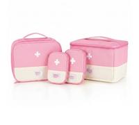EVERGOODS 4 Pieces First Aid Kit Bags,First Aid Kit Bags Empty Medical Bag Portable Medicine Pouch Organizer Large Capacity Emergency Kit Bag with Cross Emblem, for Travel Camping Outdoor (Pink)