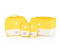 EVERGOODS 4 Pieces First Aid Kit Bags,First Aid Kit Bags Empty Medical Bag Portable Medicine Pouch Organizer Large Capacity Emergency Kit Bag with Cross Emblem, for Travel Camping Outdoor (Yellow)