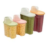 EVERGOODS 4PCS Cereal Storage Containers with Lids 2 * 2.2L+2 * 1.9L Airtight Food Storage Containers for Kitchen Pantry Organization, Includes Measuring Cup, Dry Food Dispenser for Cereal, Rice
