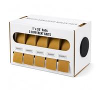 EVERGOODS 5 Grits Emery Cloth Rolls with Dispenser, 150/240/ 320/400/ 600 Grits Abrasive Sandpaper Rolls Assortment, Sand Paper for Woodworking Furniture Automotive Metal Polishing