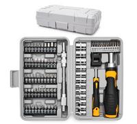 EVERGOODS 79pc Multi Screwdriver & 1/4 Inch Socket Set - Precision, Torx, Hex, Tamperproof Bits, Flexible Extension, Ratchet Handle, Portable Case for Electronics, Home & Garage