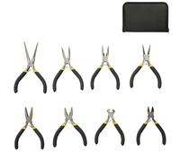 EVERGOODS 8-Piece Portable Jewelry Pliers Set, Multifunction Repair Tool Kit with Needle Nose, Slip Joint, Combination Pliers, Ball Head Pliers, Mini Bender & Wire Cutters for Jewelry Making, DIY Craf