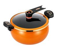 EVERGOODS 8L Stew Pot with Lock Lid Large Capacity - Stock Pot for Braising, Soups, Stews, and Bread Baking, Induction Compatible, Oven & Stovetop Safe, Kitchen Serving Essential (Orange)