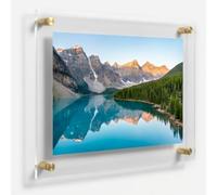 EVERGOODS Acrylic Photo Frame Wall Mounted A4 Size, Clear Double Panel Floating Picture Frame for Certificates, Posters & Artwork Display, UV Resistant Frameless Wall Hanging Frame