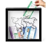 EVERGOODS Adventure Archive Box, Adventure Archive Travel Memory Keepsake Life in a Box Frame with Non-Marking Nail for Travel Gifts Essentials,Keepsake Box for Tickets, Photos, Postca (Black L)