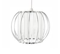 EVERGOODS Easy Fit Pendant Ceiling Light Shade 26.8cm, Matt Crystal Effect Lampshade, Clip-On No Wiring Lampshade for Bedroom, Kitchen, Living Room, Hallway Modern Ceiling Pendant Shade (Sliver)